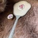 Vintage Gold plating matching gold and floral Hand Mirror and pilbox trinket,