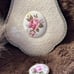 Vintage Gold plating matching gold and floral Hand Mirror and pilbox trinket,