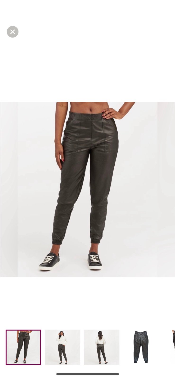 Spanx Faux Leather Black Jogger size large