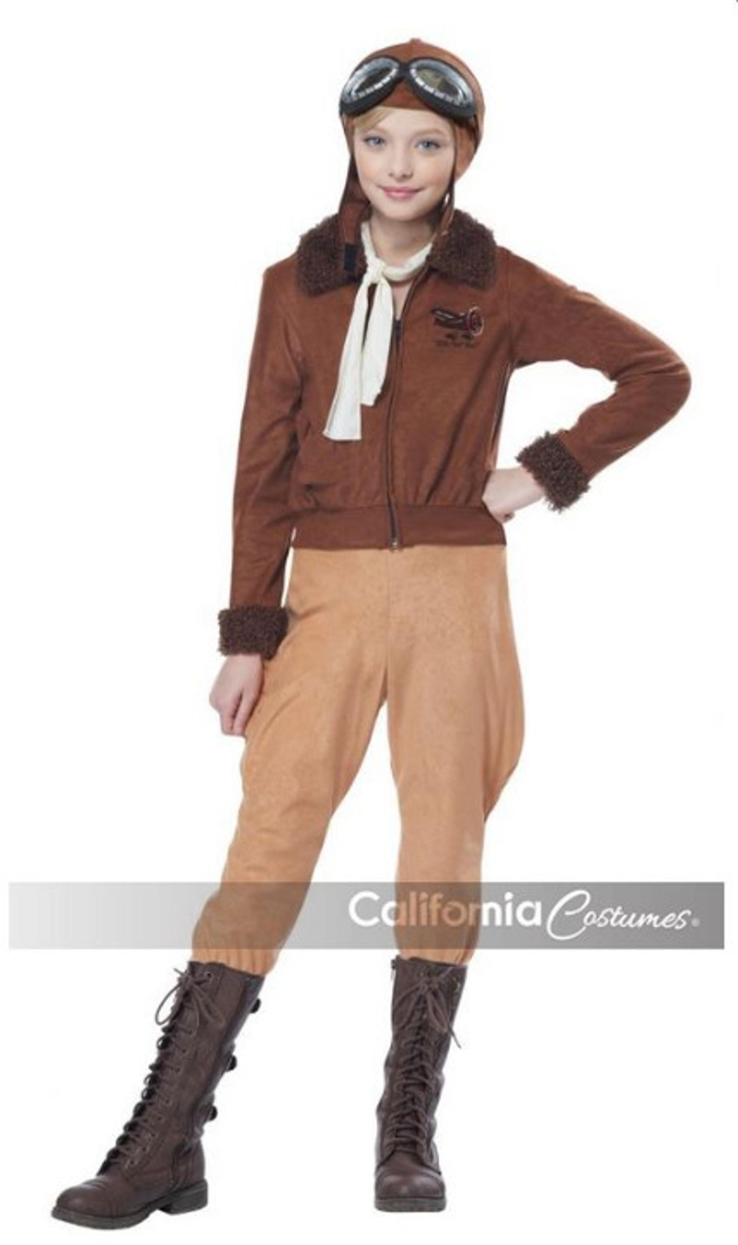 California Costumes Girls Amelia Earheart Kids Pilot Costume - XS Xtra Small