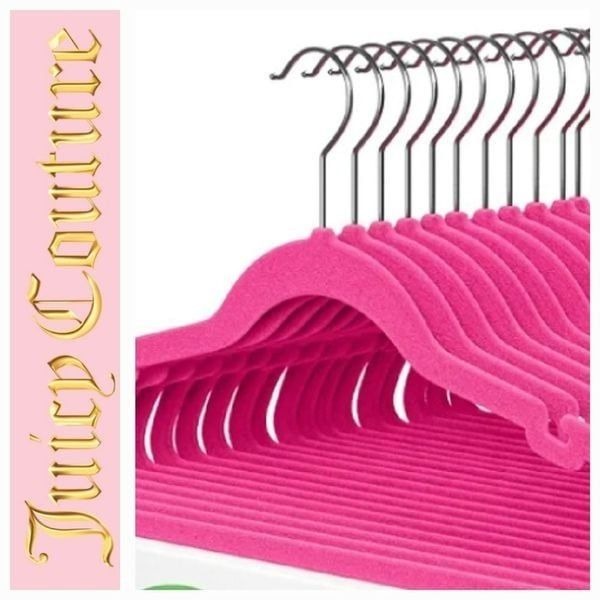 Juicy Couture Home Set of 10 Notched Shoulder Space Saving Hangers- Pink