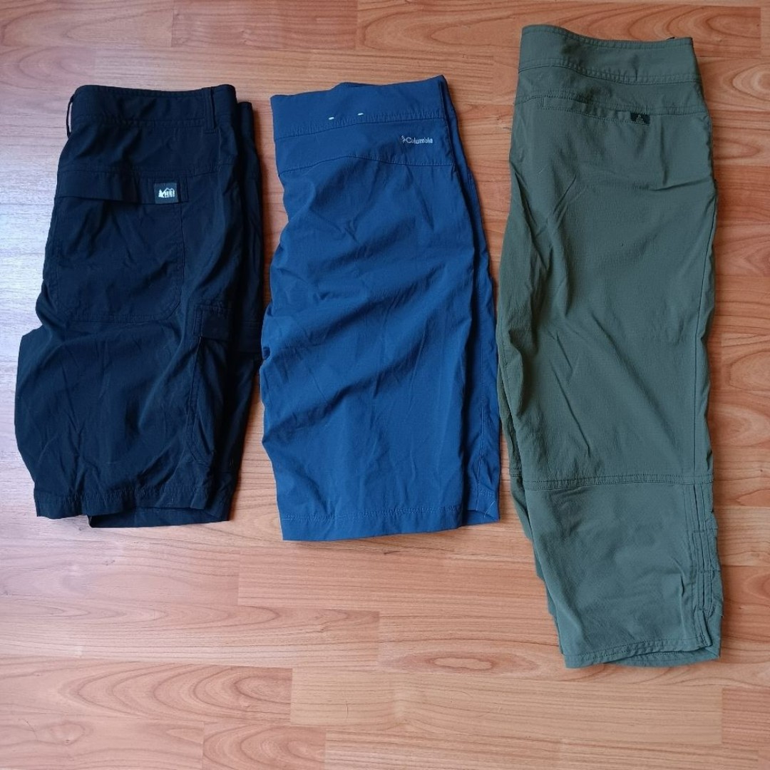 Bundle of 3 Bermuda Shorts Rei Prana Columbia Lightweight Hiking Camping Outdoor