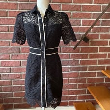 •NEW Sandro Paris Livy Black Lace Dress Size 36 NWT