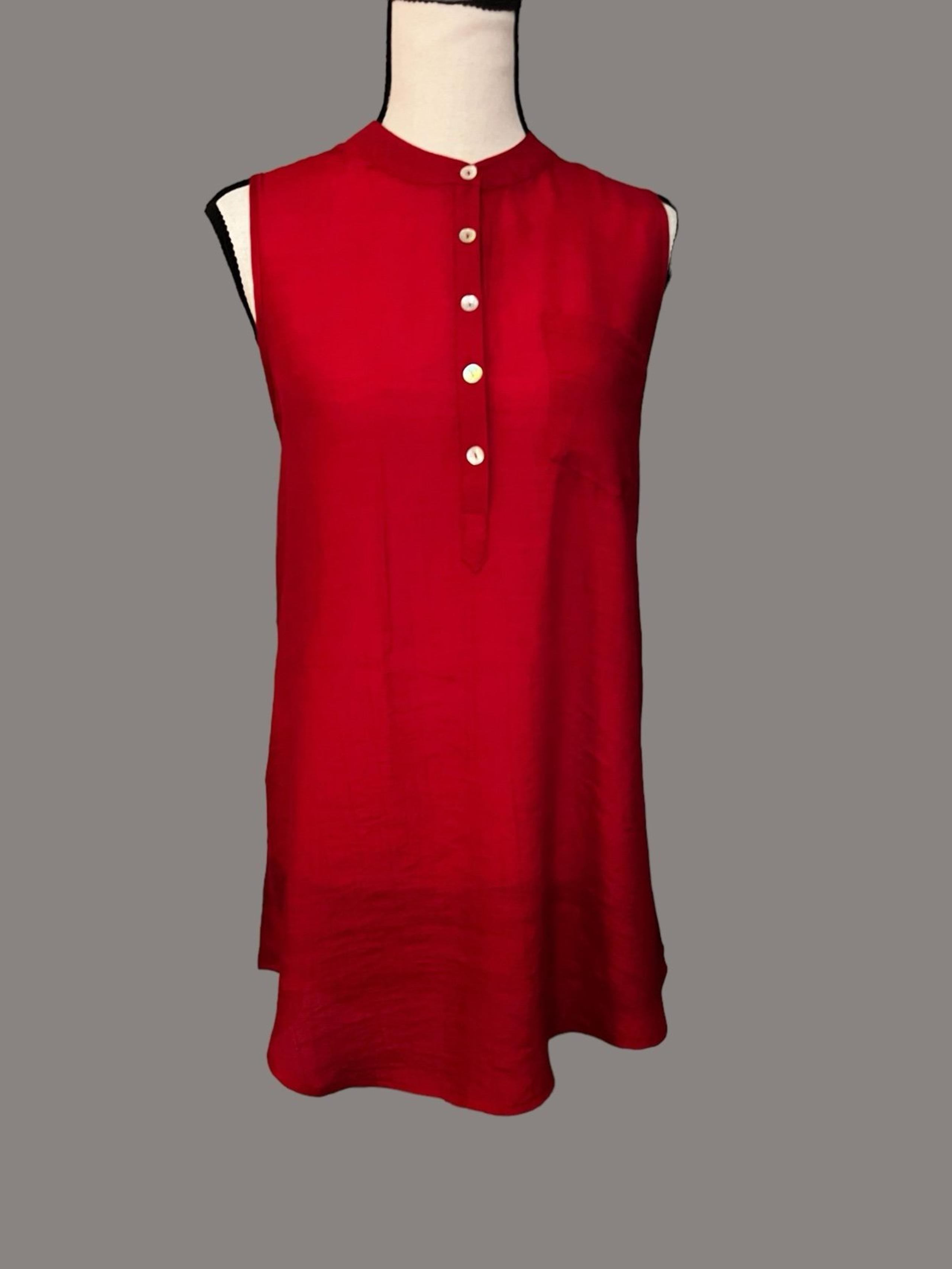about a girl, sleeveless long tunic top, women’s Size XS, Berry color