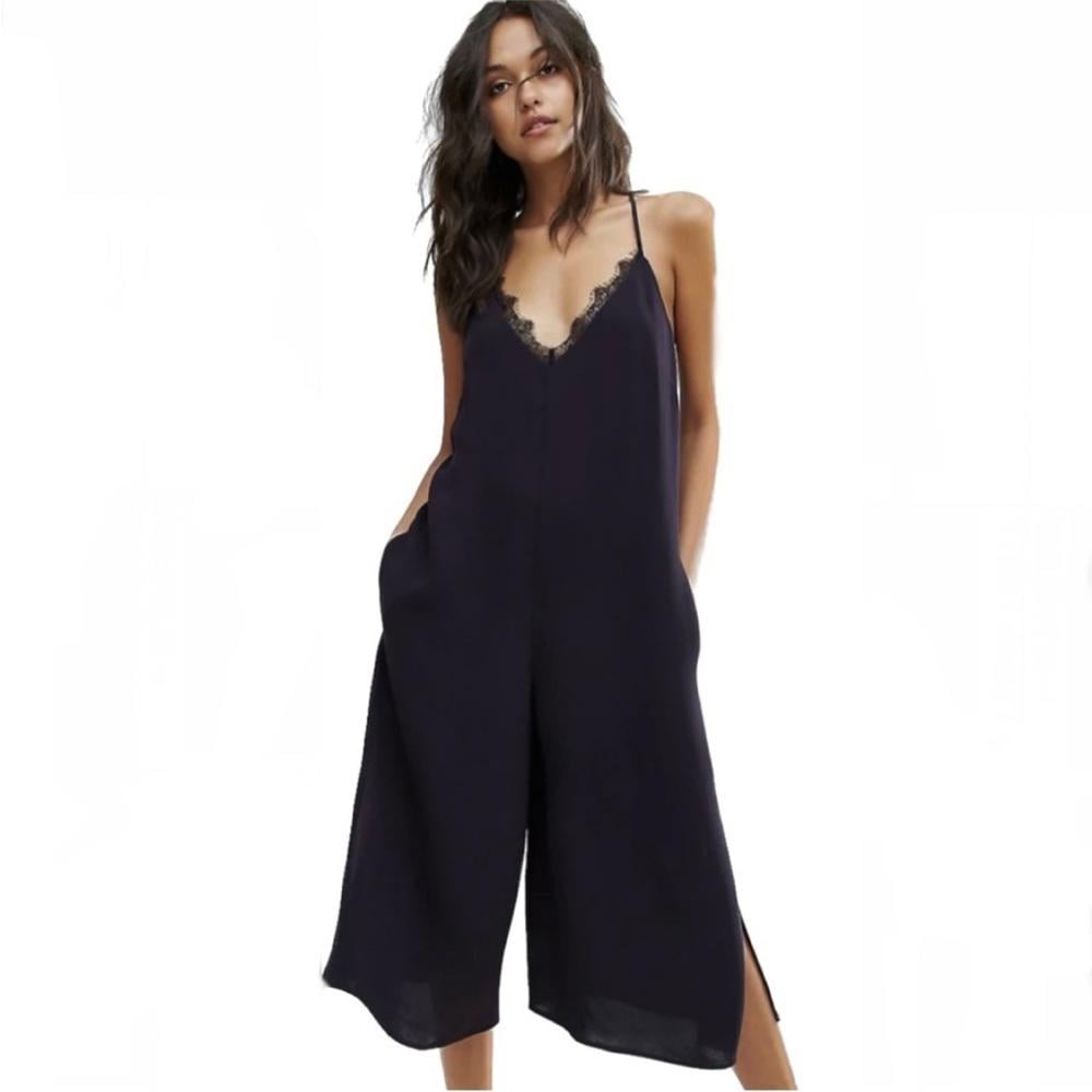 NEW FRENCH CONNECTION CULOTTE JUMPSUIT in burgundy