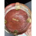 Leather Wrapped Glass Humidor Italy Green Glass Round Jar Lid Vintage Beautiful!