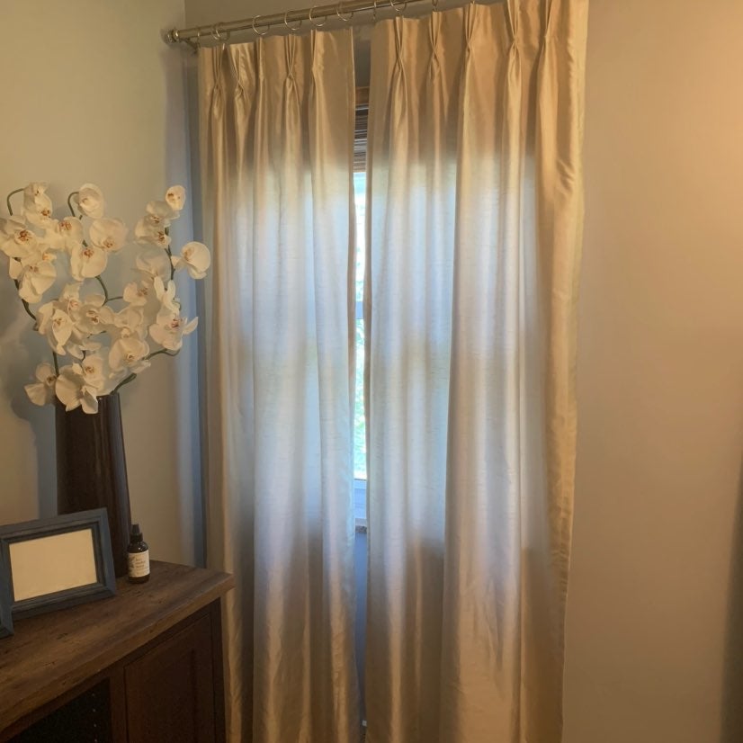 Gold Sheer Curtians. 4 Panels