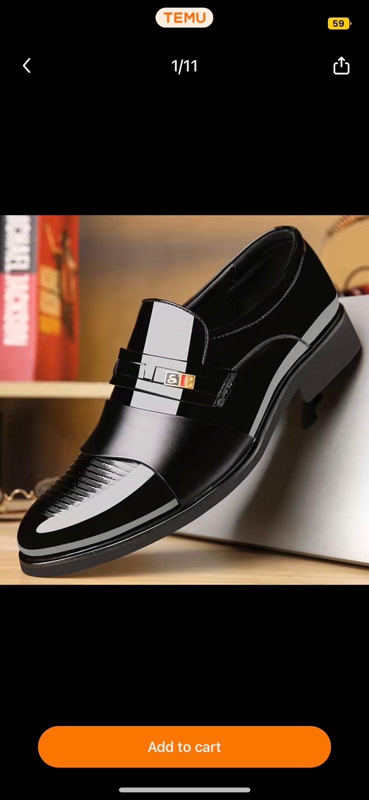 Size 10 Father’s Day Black Stylish Pointed Luxury Dress Shoes - Faux Leather