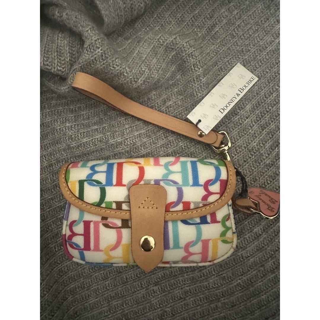 DOONEY & BOURKE Retro Grafica Grafitti Flap Wristlet NWT Y2K Rare Registration