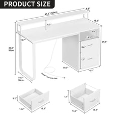 47 Computer Desk with Power Outlets FREE Express Shipping USA