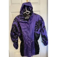 vintage Snuggler Ski Wear hooded parka jacket retro Shoulder Pads 90's SMALL S