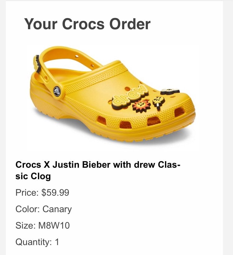 Justin Bieber crocs