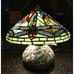 Dragonfly Tiffany Style Sea Green Stained Glass Table Lamp Mosaic Base 10.25in T