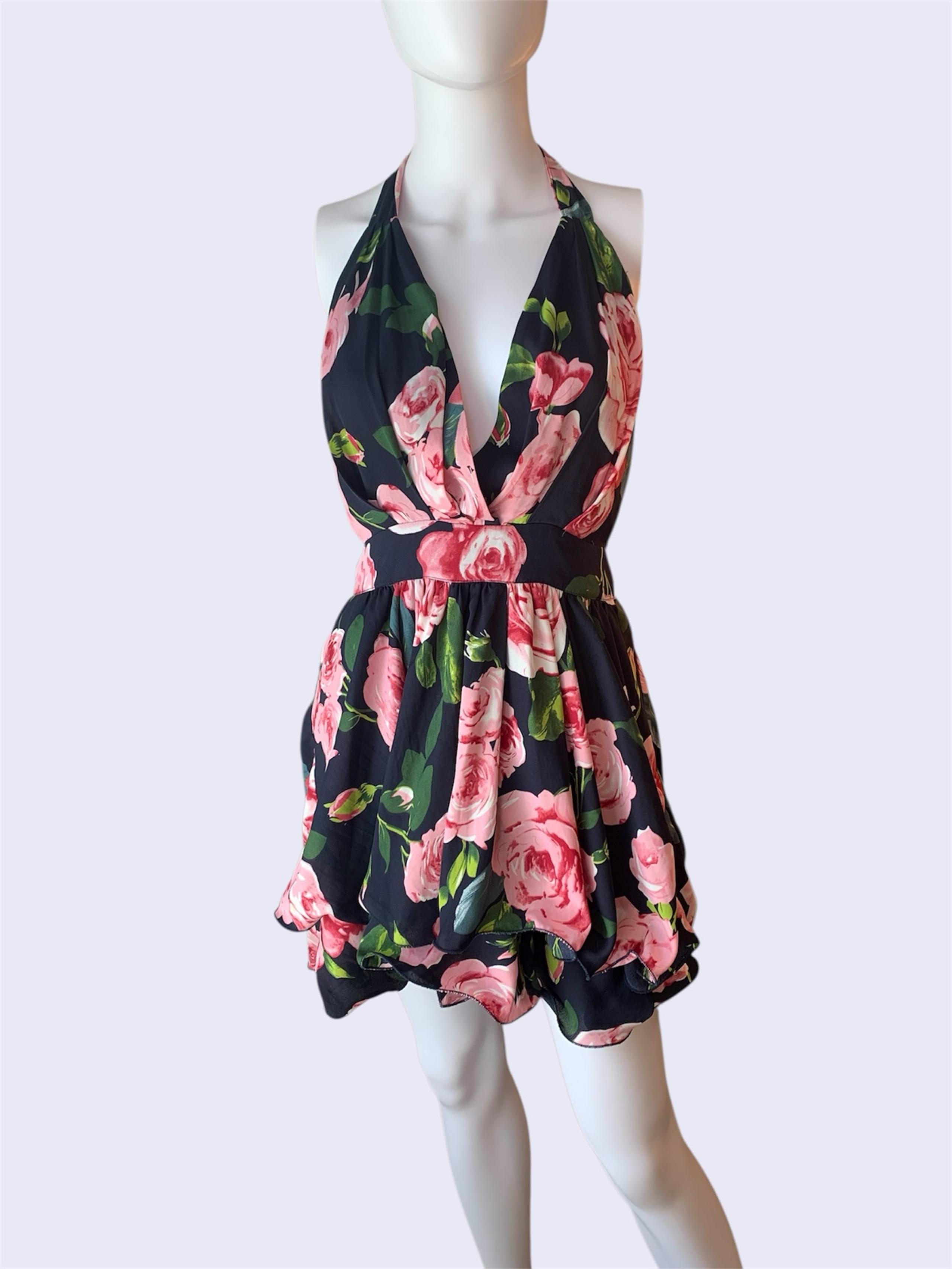 Etiquette size medium floral halter dress