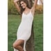 Andie Waffle Knit The Slip Dress White Bamboo Rayon Soft Casual Wardrobe L