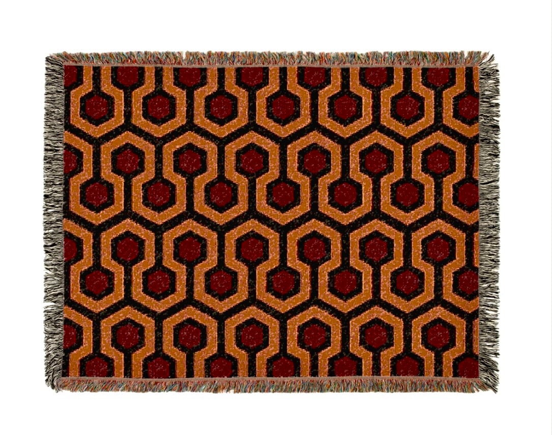 The Shining Pattern Handmade Look Woven Embroidered Blanket Fringe Edge SMALL