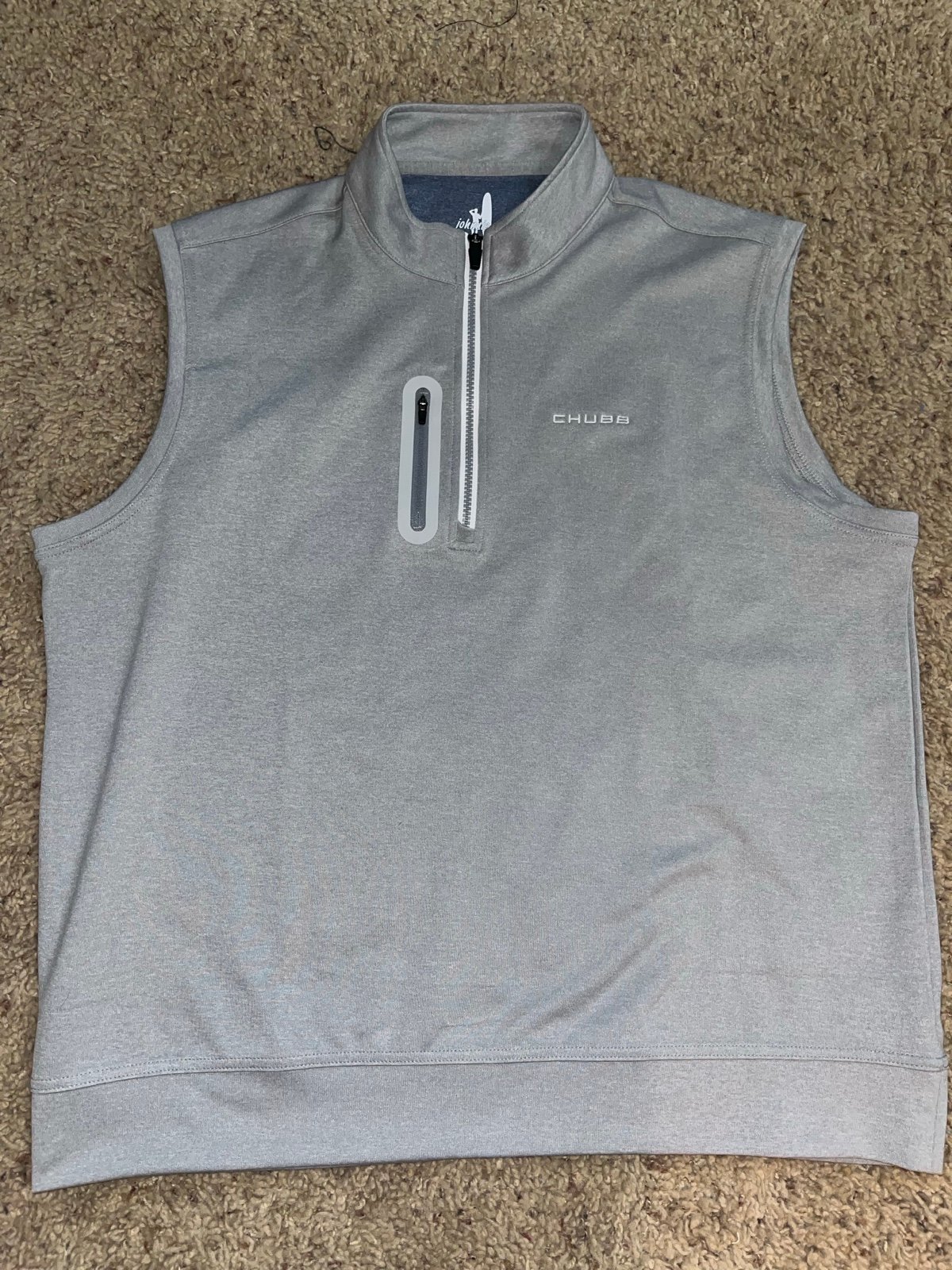 JOHNNIE-O DENNY PREP PERFORMANCE 1/4 ZIP OUTERWEAR VEST / STEEL GRAY / SIZE XL