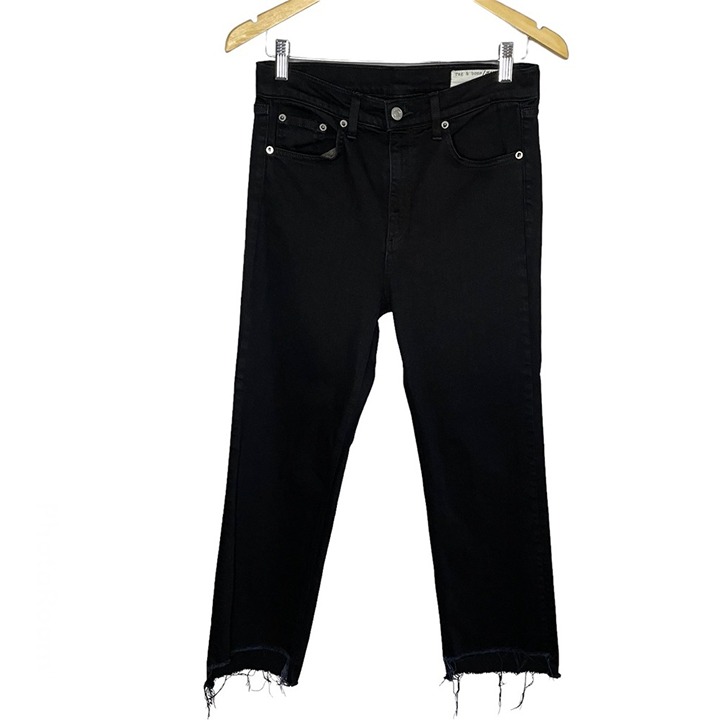 Rag and Bone Nina High-Rise Stove Pipe Slim Fit Cropped Jean