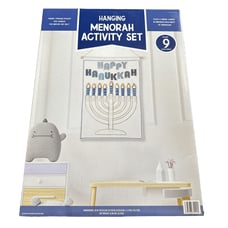 Hanging Fabric Menorah and Candle Set Kids Members Mark Judaism Hanukkah NEW