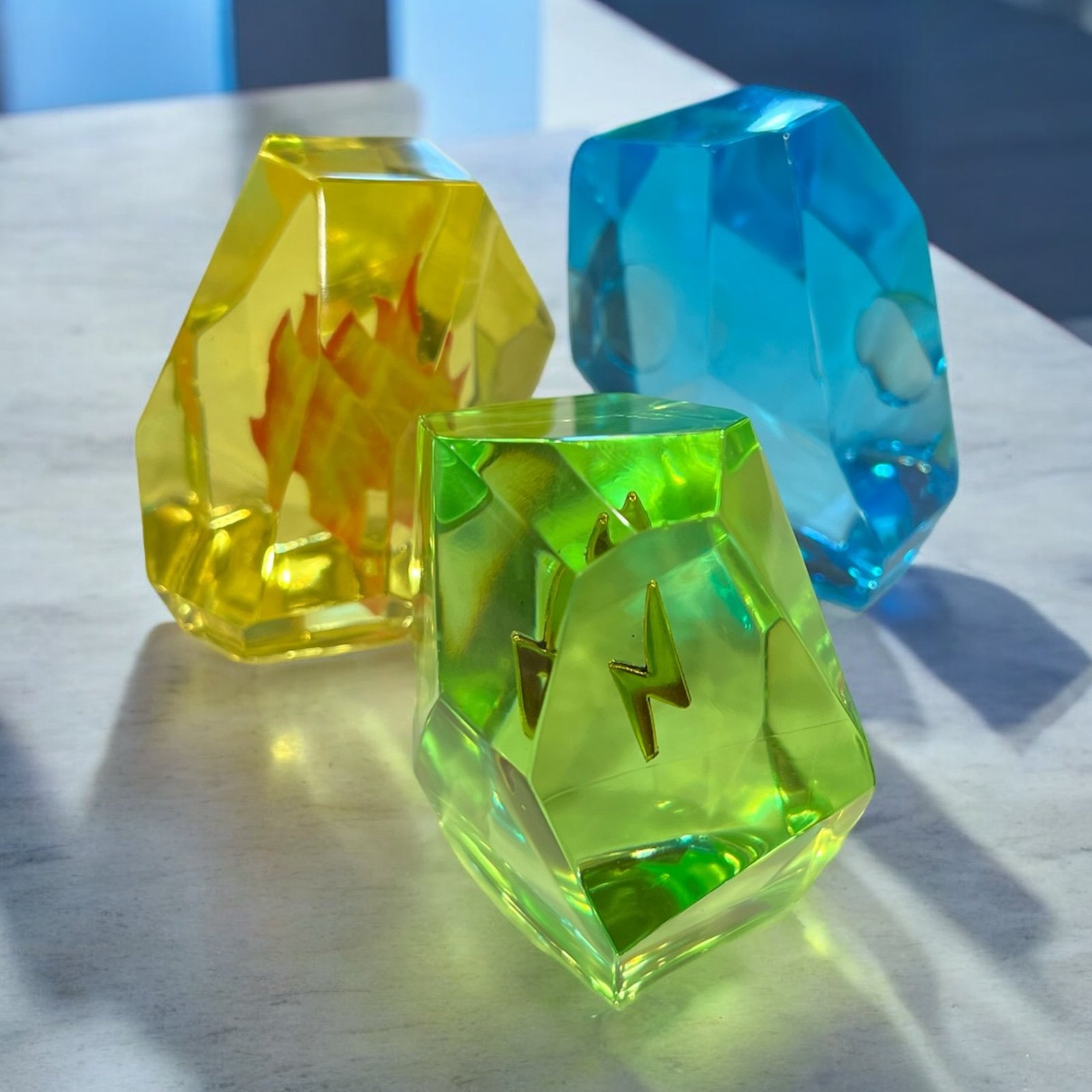 Pokemon Evolution Stones LARGE size - Fire, Water, Thunder
