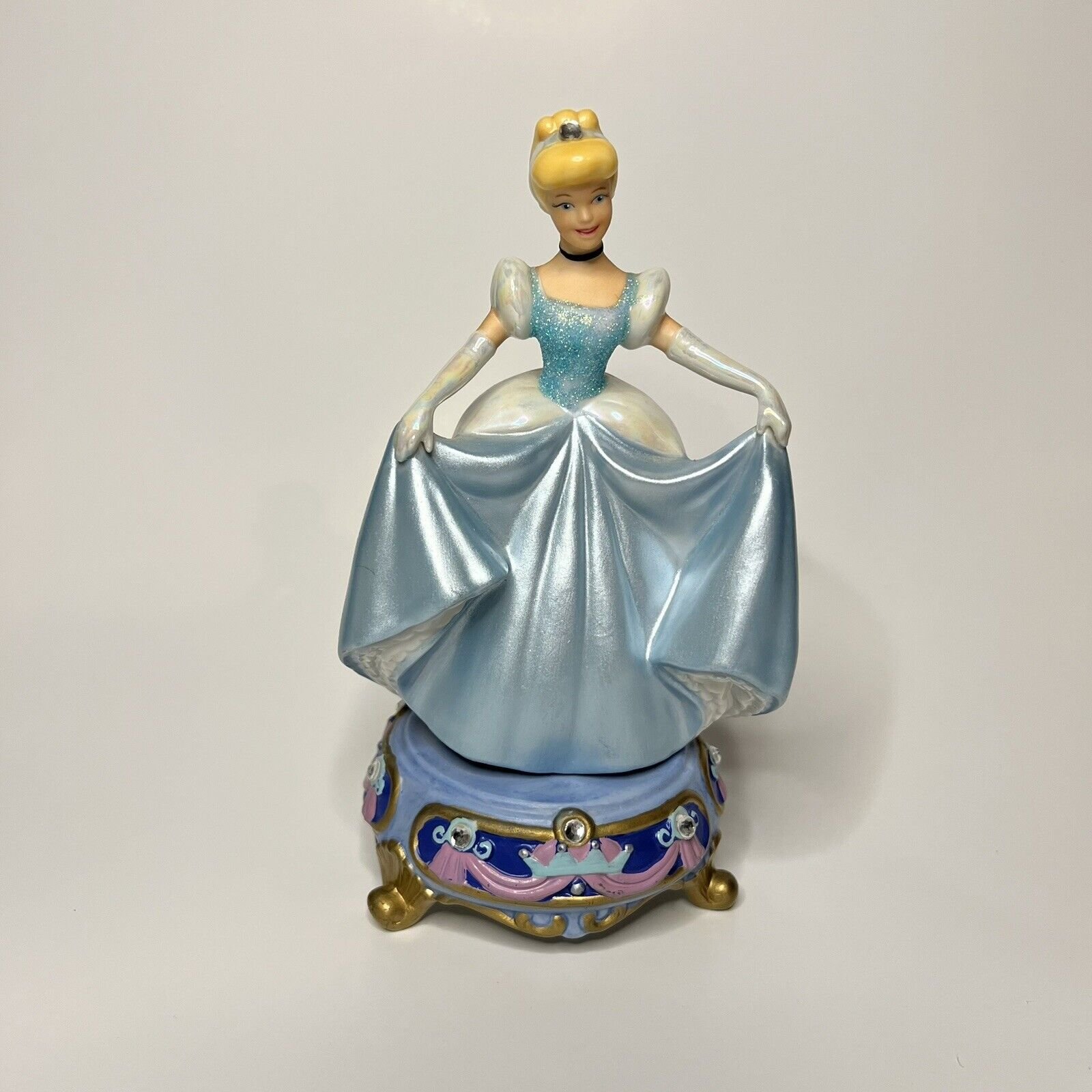 Rare Disney Princess Cinderella Vintage porcelain figurine jeweled base