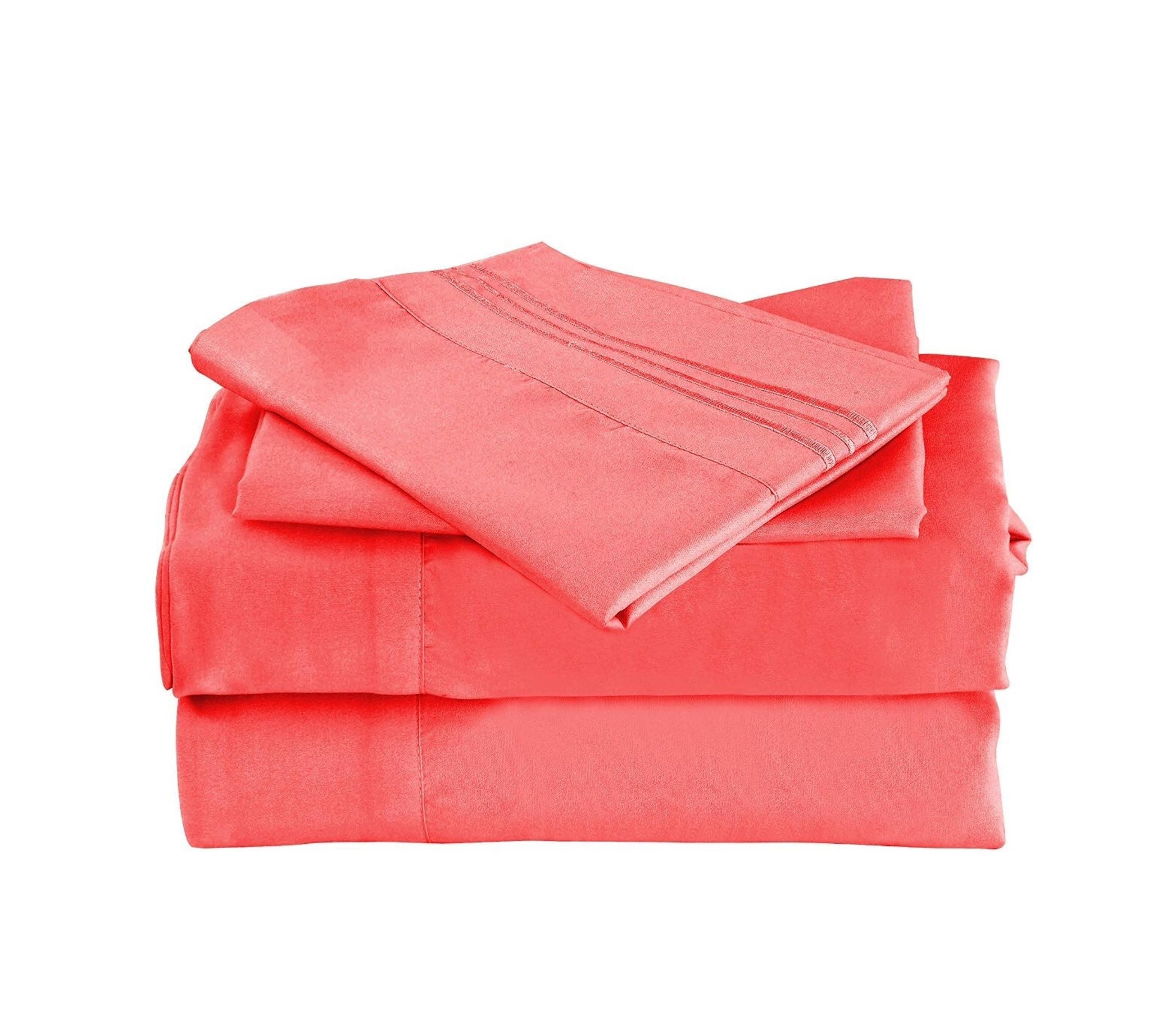 Coral queen bamboo sheet set deep pocket