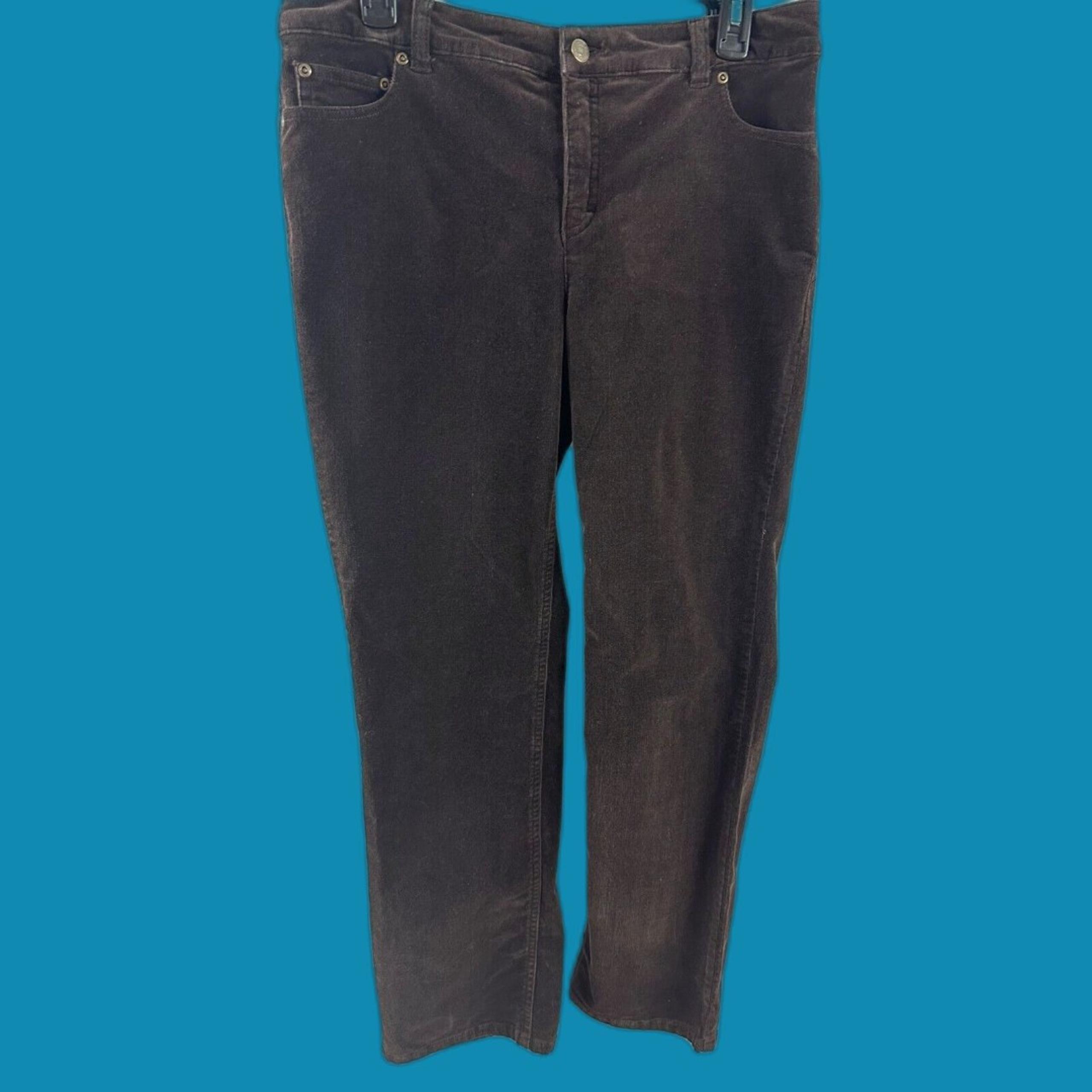 ! CHARTER CLUB Pant Shop Corduroy slacks Classic Fit Brown 10P PETITE Women's 10
