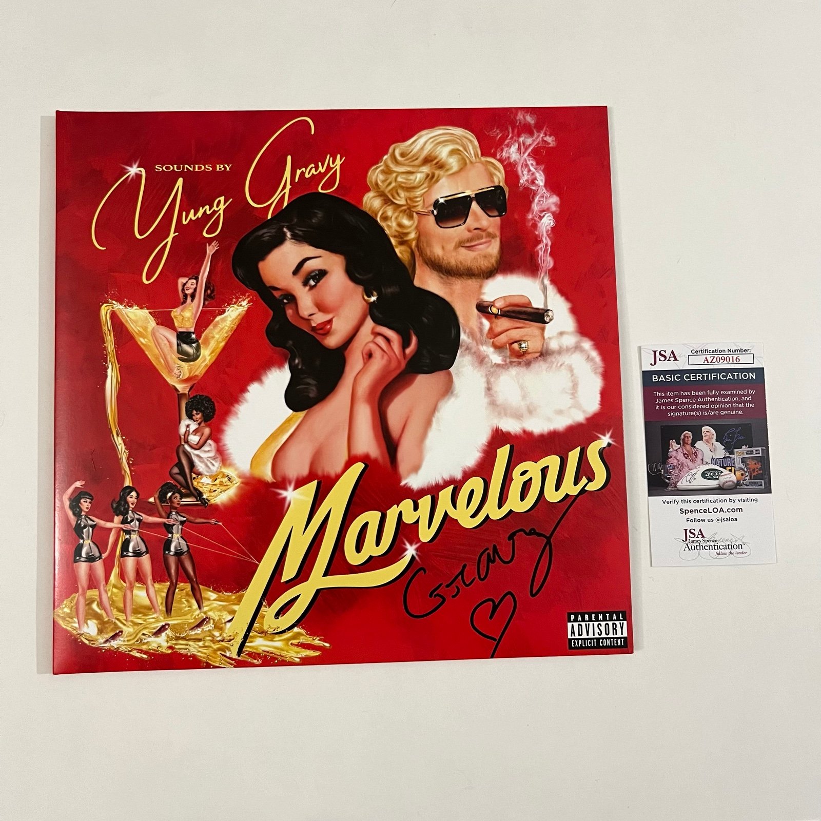 YUNG GRAVY SIGNED MARVELOUS VINYL RECORD WITH JSA COA