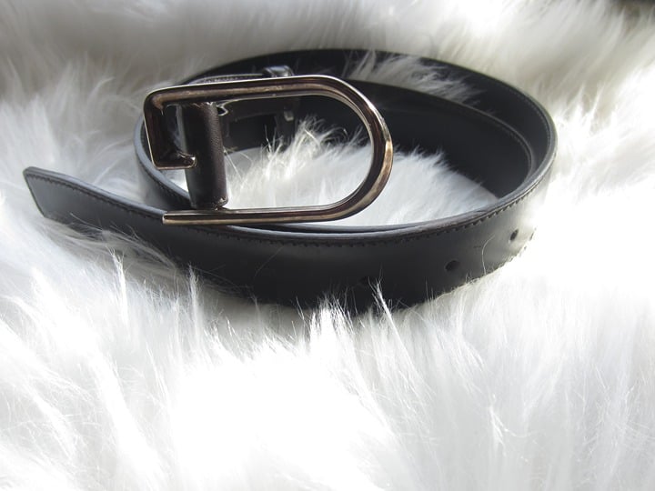 ベルト GUCCI BLACK AND SILVER LEATHER BELT Gucci Gucci Black Calfskin Leather Silver Antler Crest
