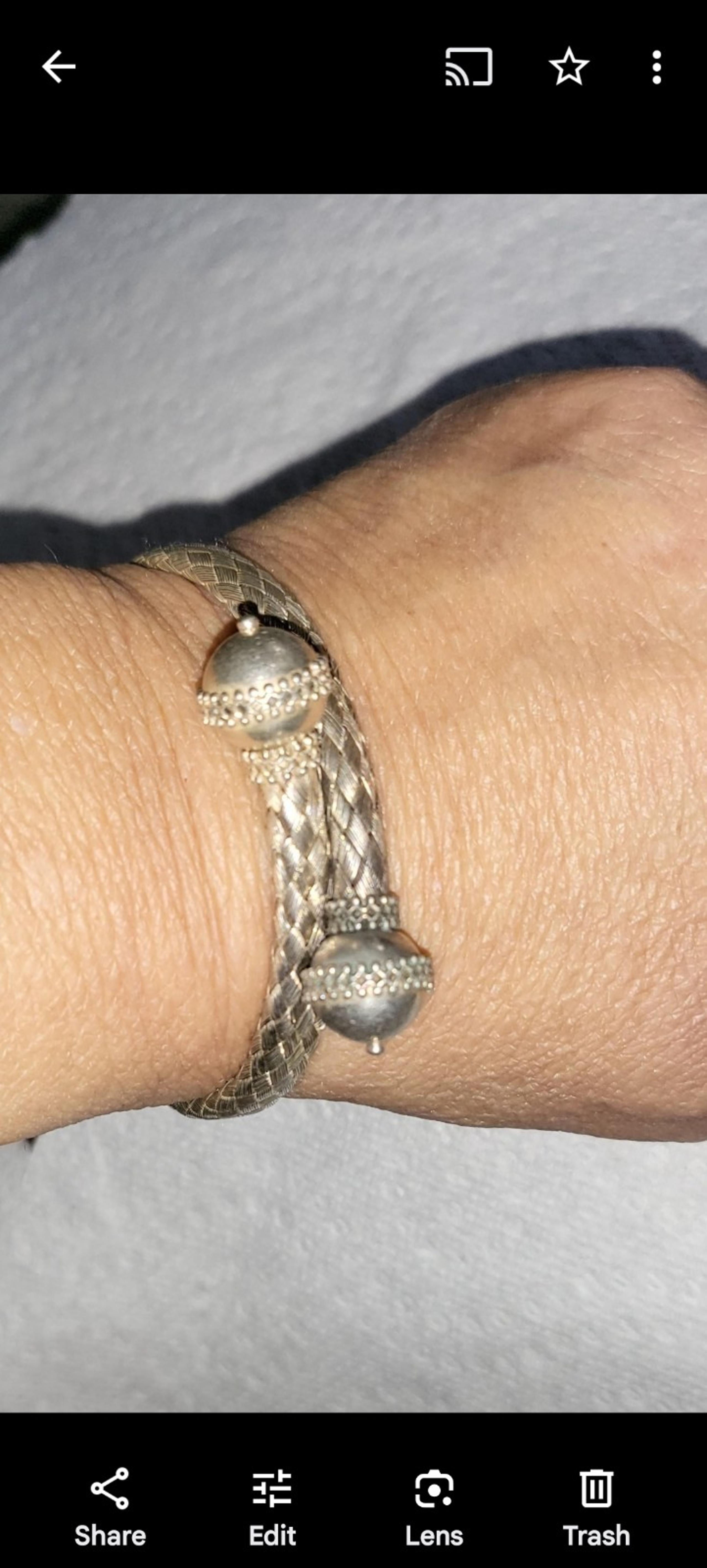 Hand-made woven braid sterling  cuff