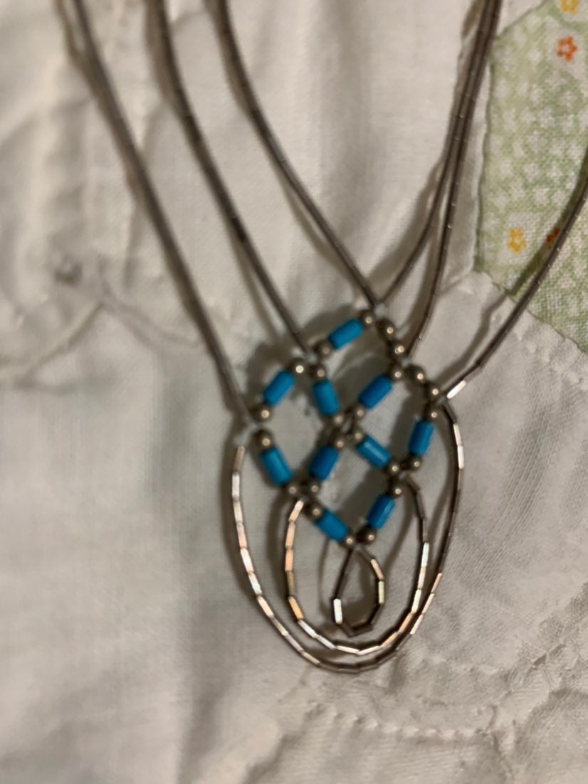 NECKLACE -Native Liquid Sterling & Turquoise NECKLACE