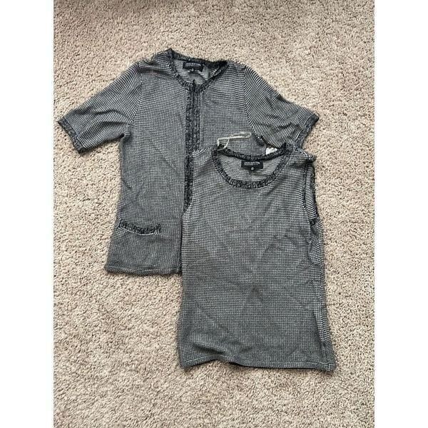 Jones New York Knit Blouse + Short Sleeve Jacket Set - Career Work Suiting S