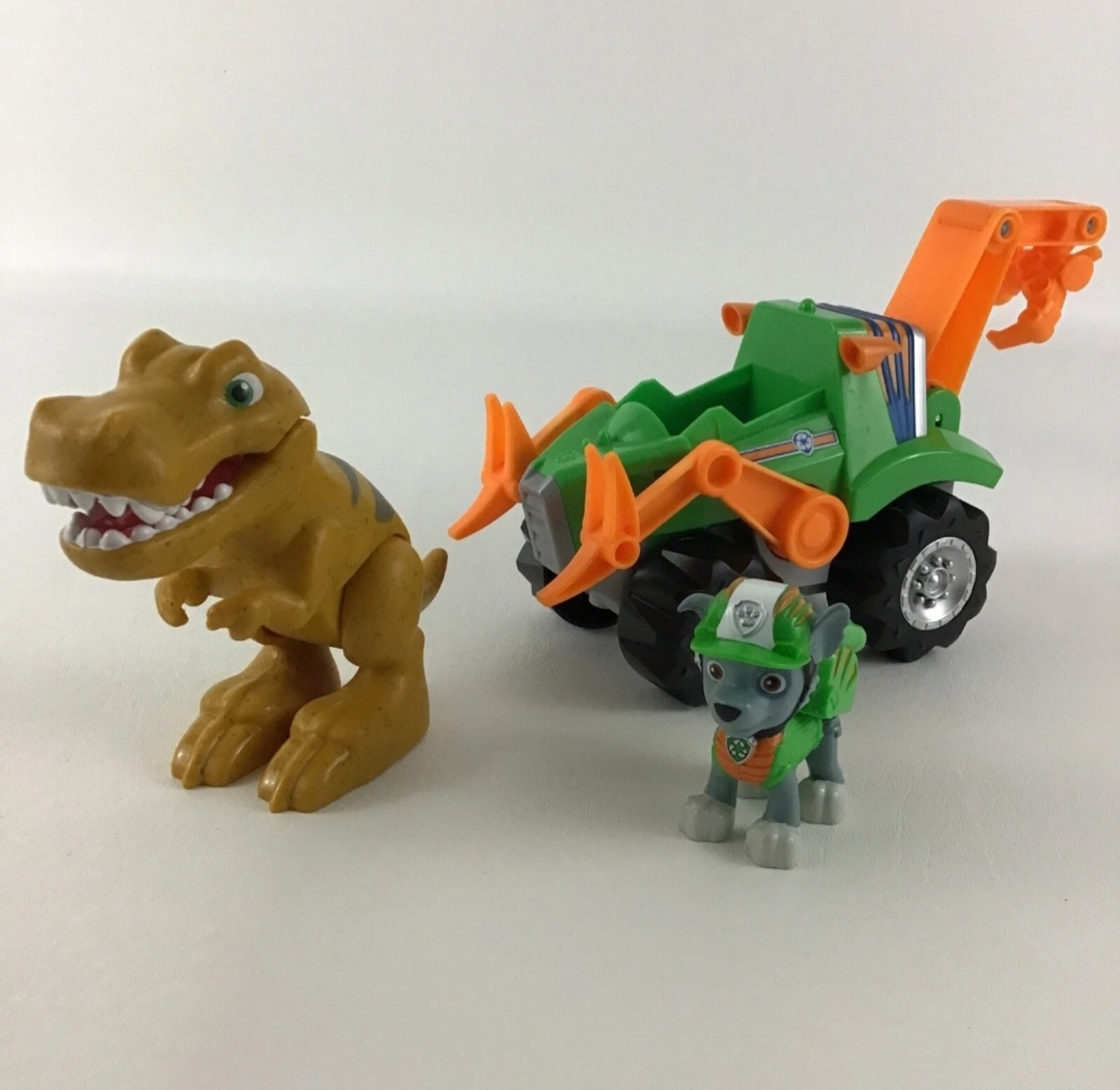 Paw Patrol Dino Rescue Rocky Deluxe Pup and Vehicle and Dino