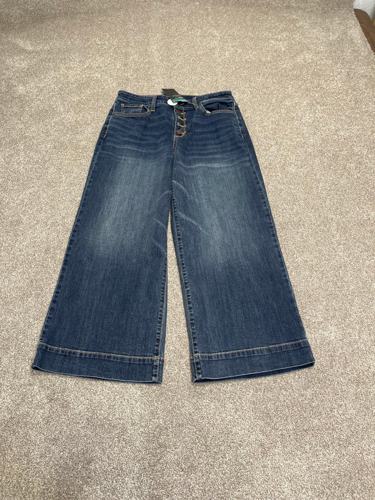 a.n.a a new approach wide leg jeans women sz 10 hi rise button fly Skater Grunge