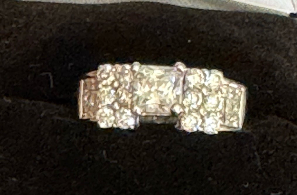 18k White Gold Engagement Princess Cut Diamond Mounting Ring