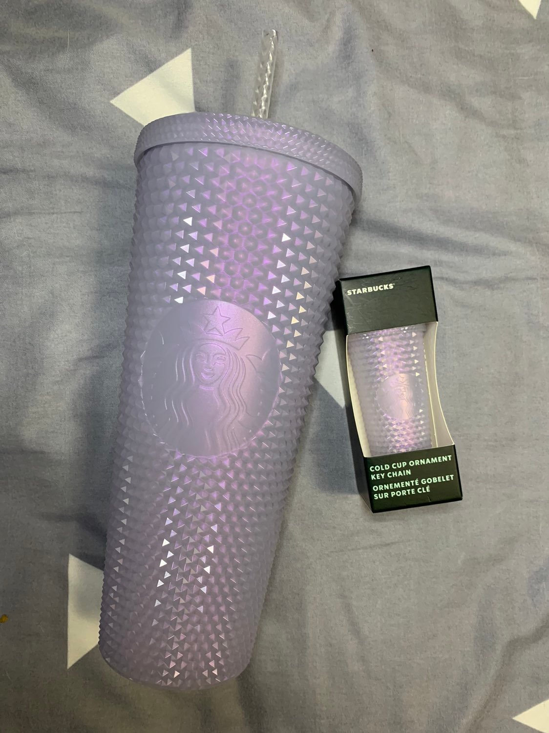 Studded tumbler icy bling 24 oz tumber and keychain