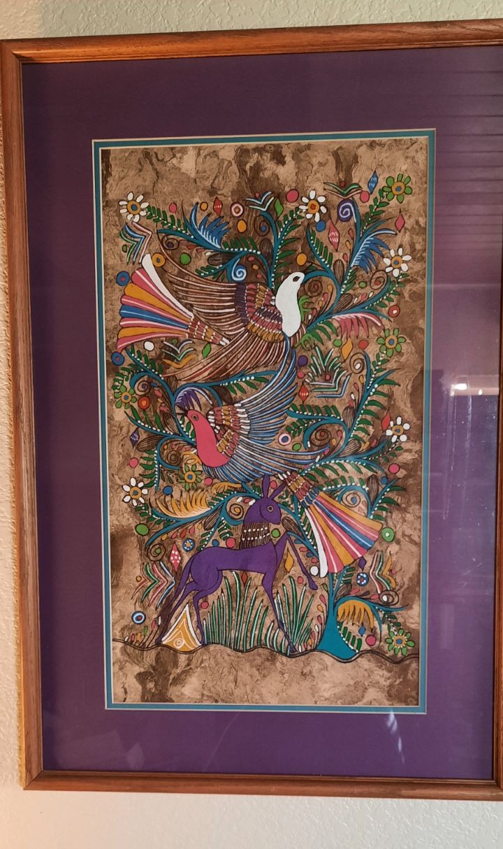 Hand painted on parchment