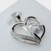 925 Silver Pendant Simulated Diamond Lovely Double Heart Pendant US925P1142