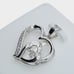 925 Silver Pendant Simulated Diamond Lovely Double Heart Pendant US925P1142