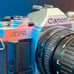 Canon AV-1 35mm film camera body with 35-70mm f/3.5-4.5 zoom lens, tested, works