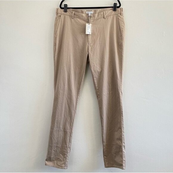 NWT Peter Millar Crown Pima Cotton Flat Front Chinos Men 38x36 Khaki Tan Stretch