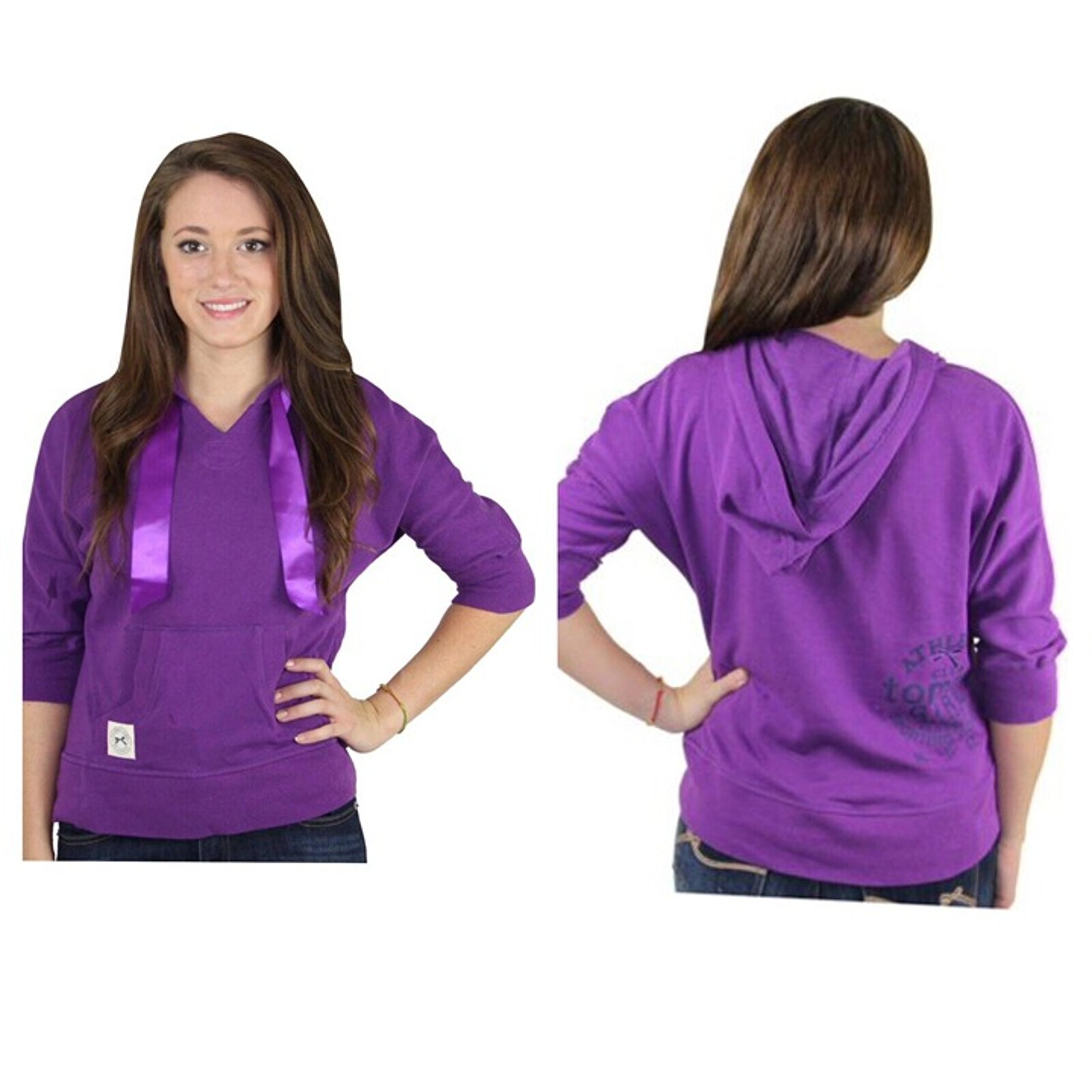 Tommy Girl Juniors Kangaroo Pocket Relaxed Fit Hoodie purple. size small. $49