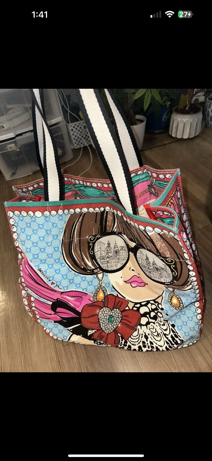 Brighton Sparkle and Shine Canvas Tote Bag Tom Clancy Design Shopper Bag
