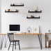 Rustic Wood Floating Shelves for Wall Decor Farmhouse Wooden Wall Shelf Set of 4