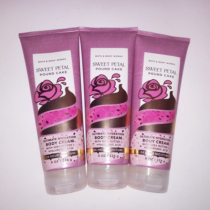 Set of 3 Bath & Body Works Body Cream Sweet Petal Poundcake Ultimate Hydration F