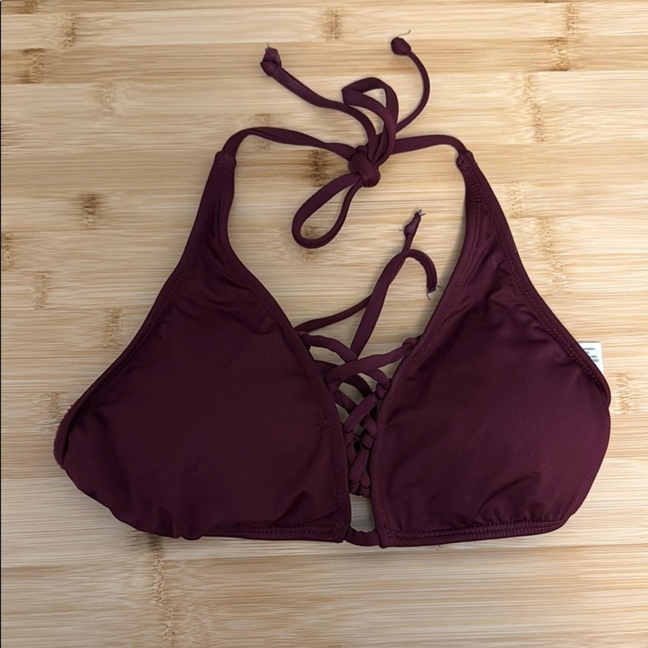 Mossimo Size Small Burgundy Women's Teen Girl Bathing Suit Bikini Swim Top