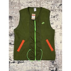 Nike Sportswear Essentials Fleece Sherpa Full-Zip Green Vest DD5025 Sz L Tall