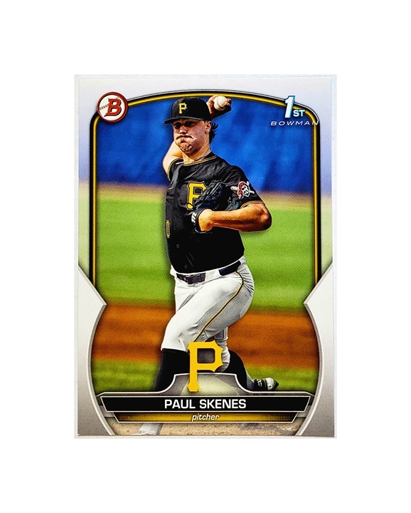 PAUL SKENES ROOKIE 1ST BOWMAN 2023 BOWMAN DRAFT #BD-14, PIRATES, ROY!