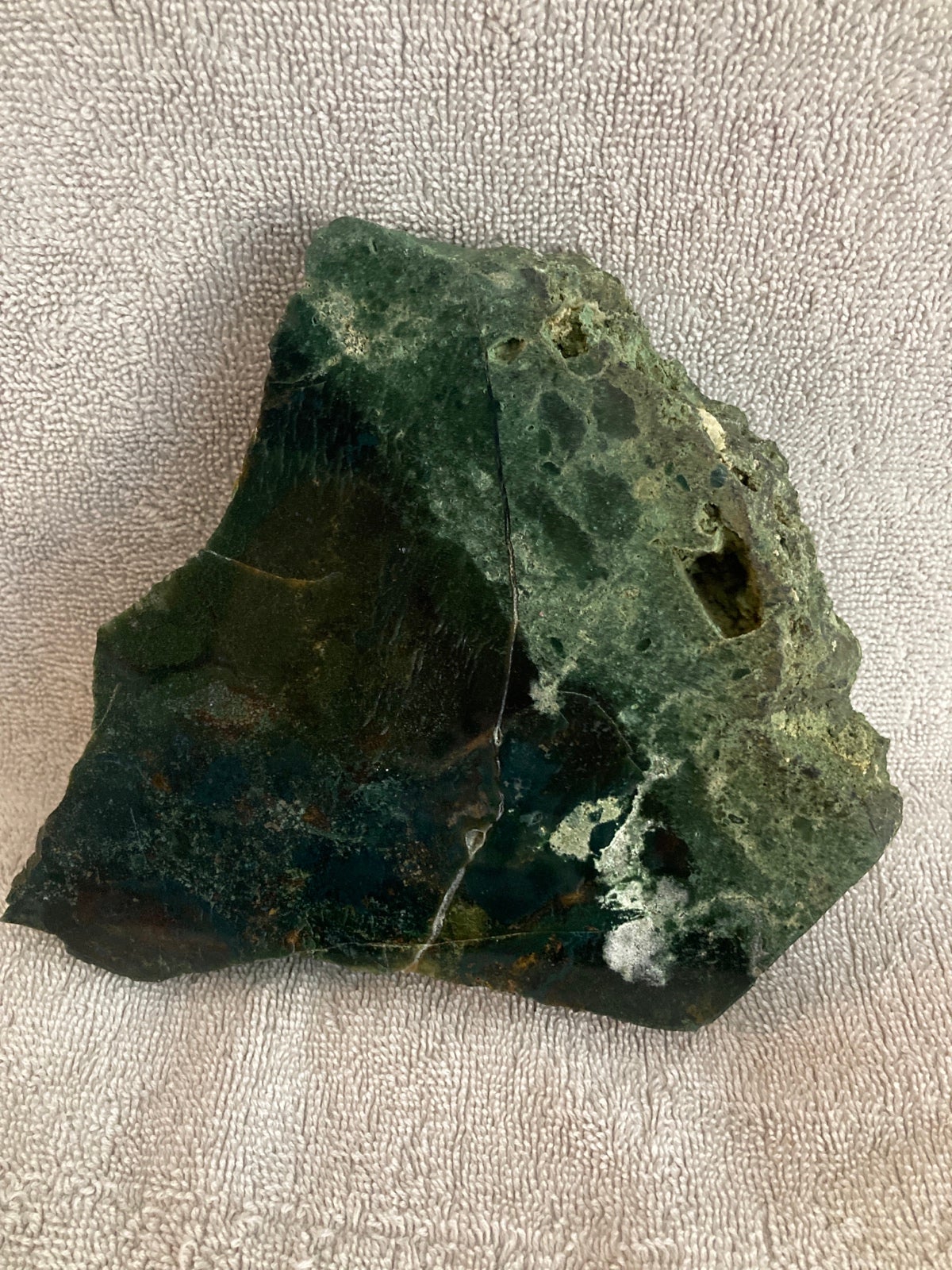 Bloodstone Crystal Raw Slab with amazing deep colors.