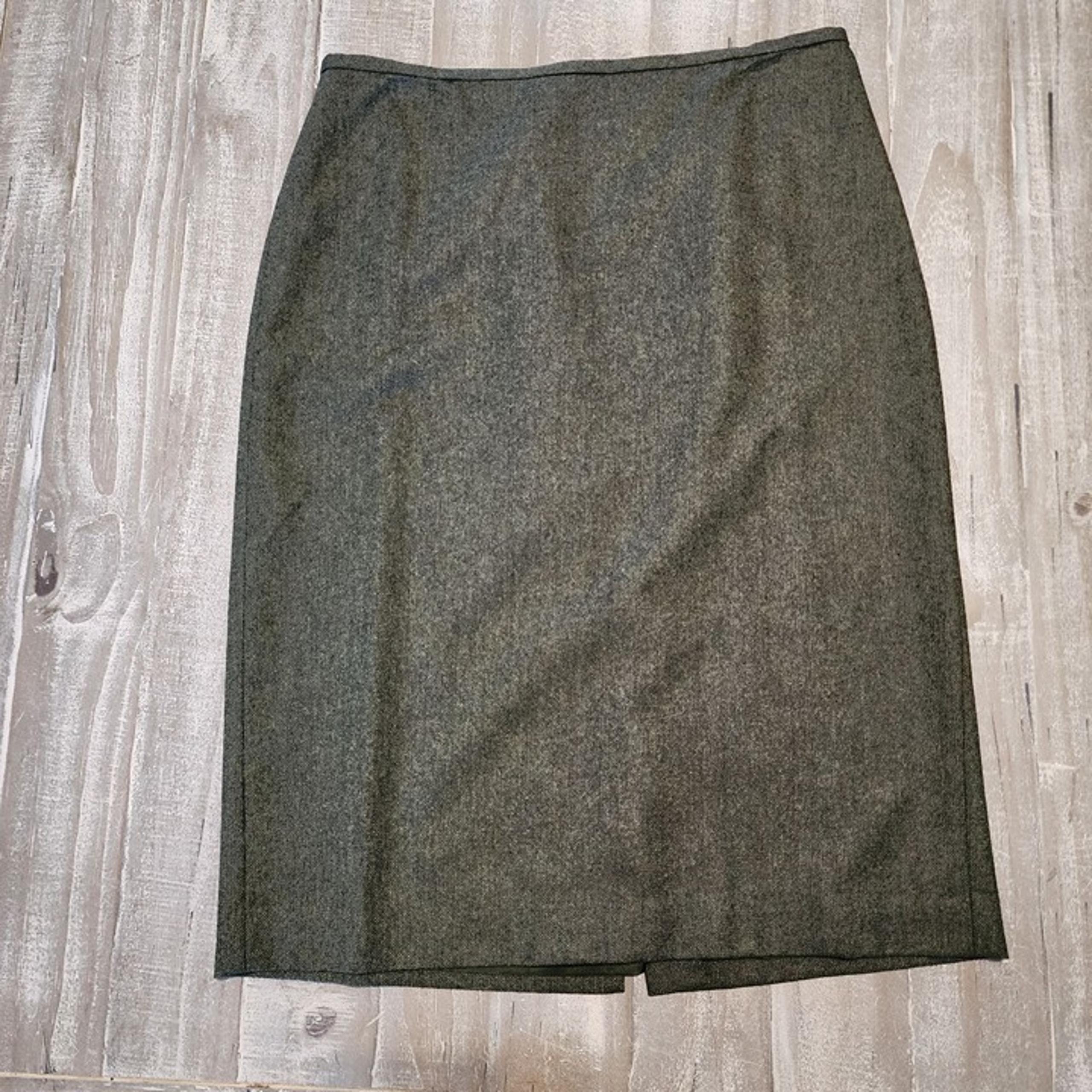 Ann Taylor Loft Pencil Skirt Womens Size 12 Wool Blend Green Lined Business